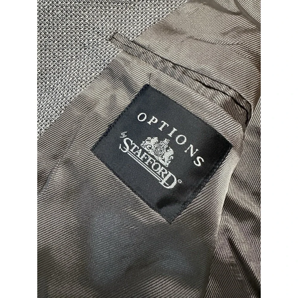 Options Stafford Men's Blazer 50L Silk Wool Blend Tan Tweed 3 Button Sports Coat